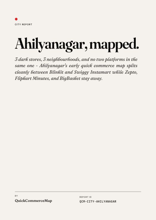 Ahilyanagar Quick Commerce Report 2026 cover