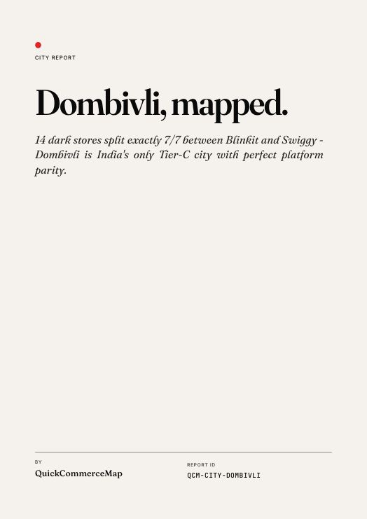 Dombivli quick commerce report cover
