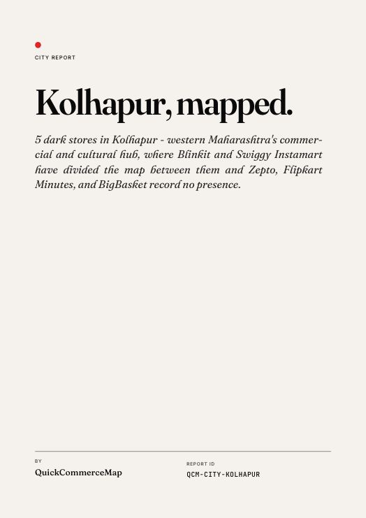Kolhapur Quick Commerce Report 2026 cover