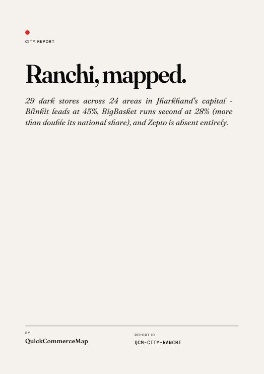 Ranchi Quick Commerce Report 2026 cover